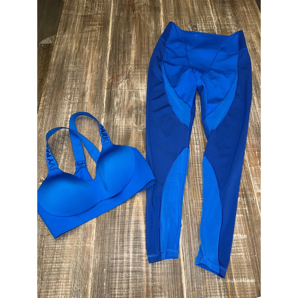 Adidas x Ivy Park Women Royal Blue Sports Bra and Leggings Activewear Set Medium